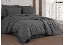 Постельное белье сатин страйп Cotton Shine - Antrasit (Turkey), полуторный